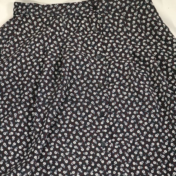 KATHIE LEE Black and White Floral Print A-Line Skirt Sz 10 - Picture 3 of 8